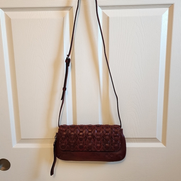 Patricia Nash Baku Leather Crossbody Clutch in Red / Pomegranate color - Picture 2 of 12